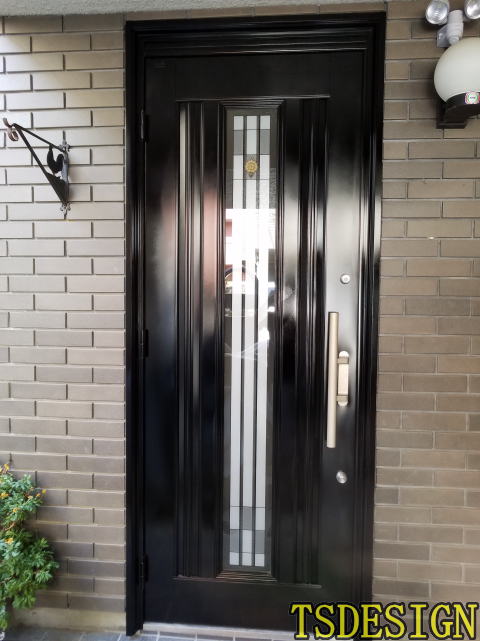 アルミ製玄関ドア塗装例39-03ドア塗装