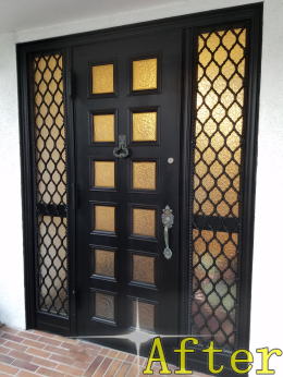 アルミ製玄関ドア塗装例41-02ドア塗装