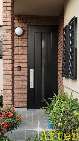 アルミ製玄関ドア塗装例43-02ドア塗装