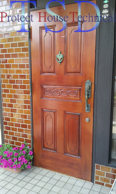 玄関ドア家具仕上げによる塗り替え塗装横浜