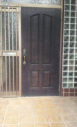 ドア塗装/横浜緑区/木製玄関ドア塗装例