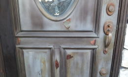 木製玄関ドア塗装修理　塗装例55-1