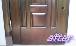 木製玄関ドア塗装修理　塗装例58-8