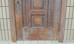 横浜市緑区/木製玄関ドア塗装修理　塗装例59-5