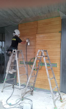 木製玄関ドア塗装修理　塗装例60-6