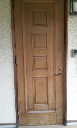 木製玄関ドア塗装修理　塗装例62-3