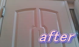 横浜市泉区/木製玄関ドア塗装修理　塗装例63-5