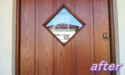 木製玄関ドア塗装修理　塗装例63-3横浜ティーエスデザイン