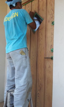 木製玄関ドア塗装修理　塗装例63-4横浜ティーエスデザイン