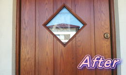 木製玄関ドア塗装修理　塗装例63-7横浜ティーエスデザイン