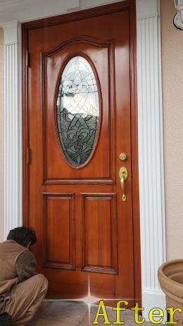 玄関ドア塗装348-02