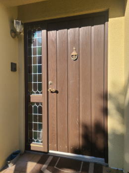 輸入木製玄関ドア塗装360-01