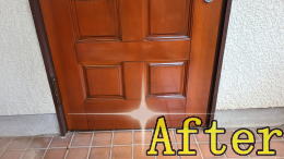 木製玄関ドア塗装385-04