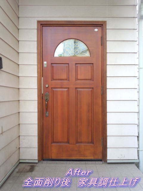 木製玄関ドア塗装修理横浜ＴＳＤ　塗装例73-02