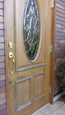 木製玄関ドア塗装修理横浜ＴＳＤ　塗装例74-01