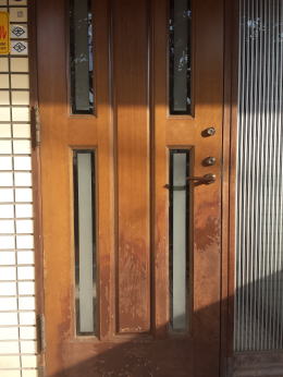玄関ドア　塗装　横浜市90-1
