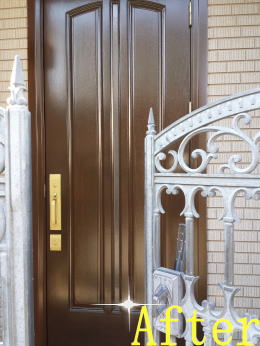 横浜市木製玄関ドア塗装146-2