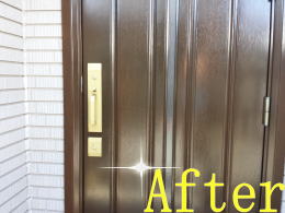 横浜市木製玄関ドア塗装146-5