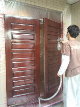 木製玄関ドア塗装147-6