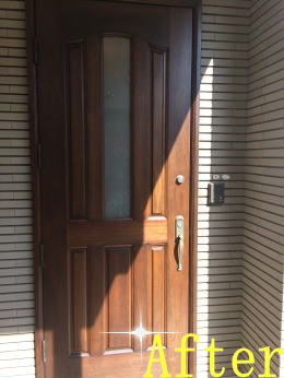 木製玄関ドアの塗装例161-2