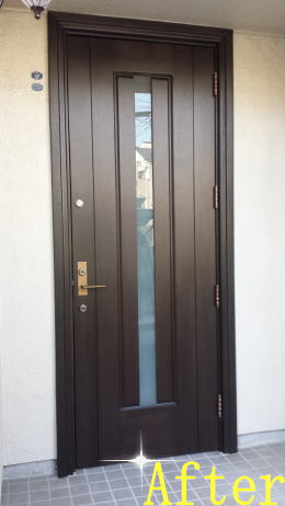 木製玄関ドアの塗装例163-2