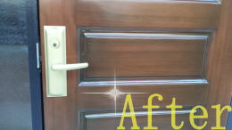 木製玄関ドアの塗装写真横浜市178-4