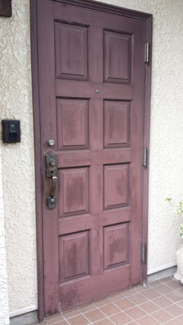 木製玄関ドアの塗装写真横浜市180-1