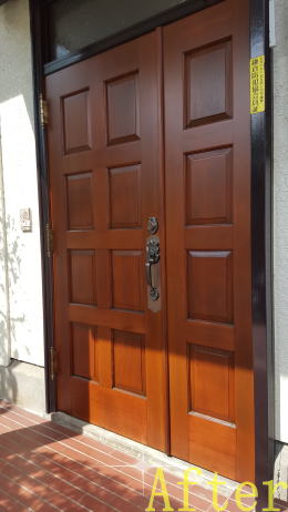 玄関ドア塗装と鍵修理写真187-2