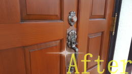 玄関ドア塗装と鍵修理写真187-6