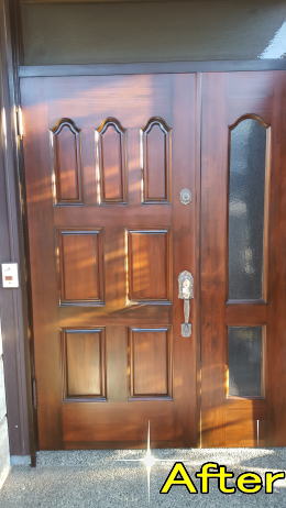 木製玄関ドア塗装204-02