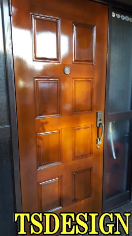 木製 玄関ドア塗装後241-2