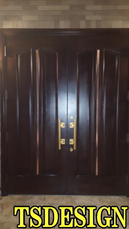 木製 玄関ドア塗装完成243-4