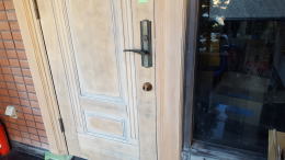 木製 玄関ドア塗装完成244-5