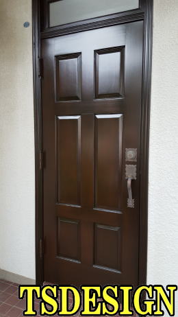 木製玄関ドア塗装　