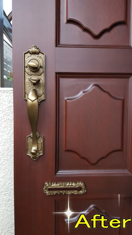 木製 玄関ドアノブ塗装248-5