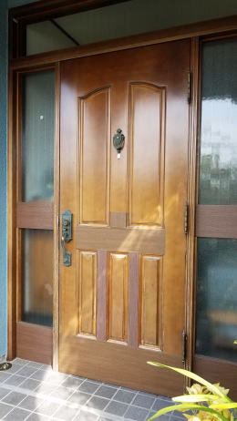 ヤマハ木製玄関ドア塗装　258-01　