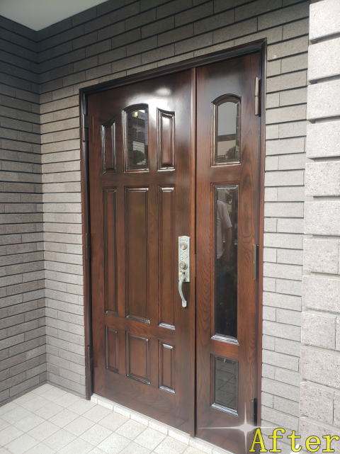 木製玄関ドア塗装横浜市青葉区320-05