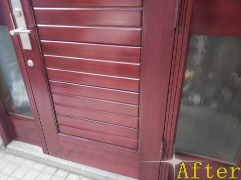 東京都世田谷区　木製玄関ドア塗装322-08