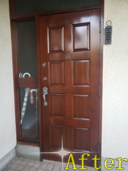木製玄関ドア塗装324-02