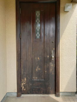 木製玄関ドア塗装325-01