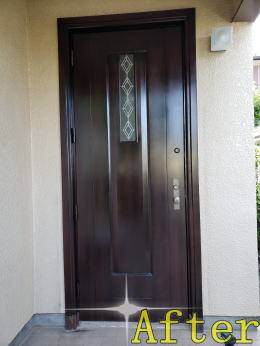木製玄関ドア塗装325-02
