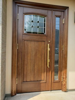 木製玄関ドア塗装326-01