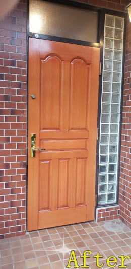木製玄関ドア塗装例　小田原市S様邸410-02
