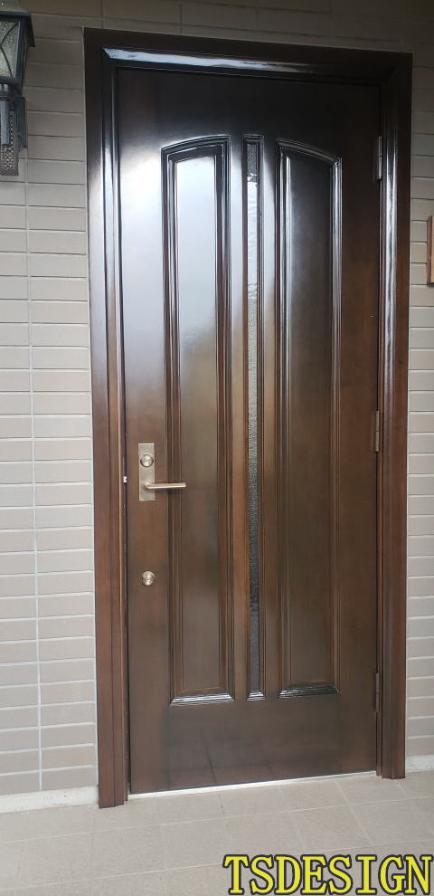 木製玄関ドア塗装例　横浜市青葉区O様邸411-05