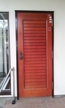 玄関ドア修理　塗装例45　横浜　