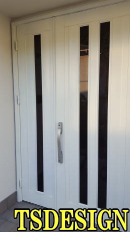 アルミ製玄関ドア　ホワイト　白塗装18-02
