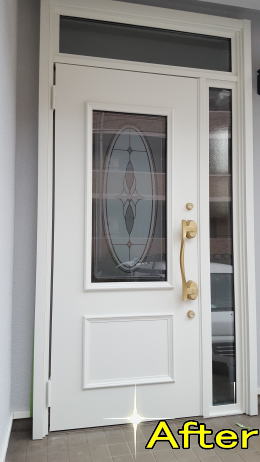 リクシル　アルミ製 玄関ドア　リシェント2　ホワイト（25-90Ａ）塗装21-02