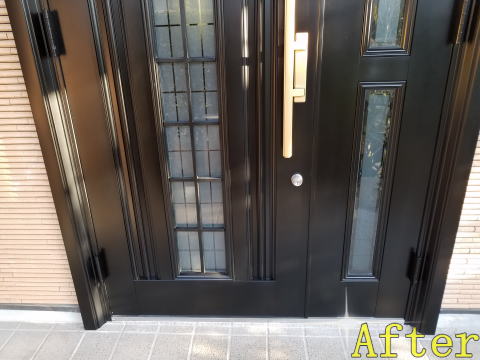 アルミ製玄関ドア塗装例36-04ドア塗装