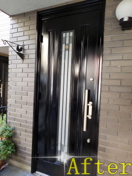 アルミ製玄関ドア塗装例39-02ドア塗装