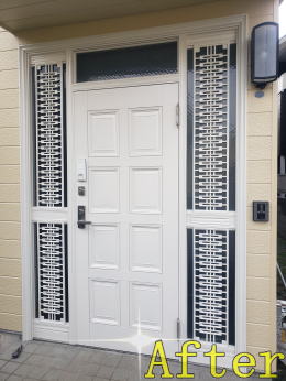 トステム玄関ドア塗装例46-02ドア塗装